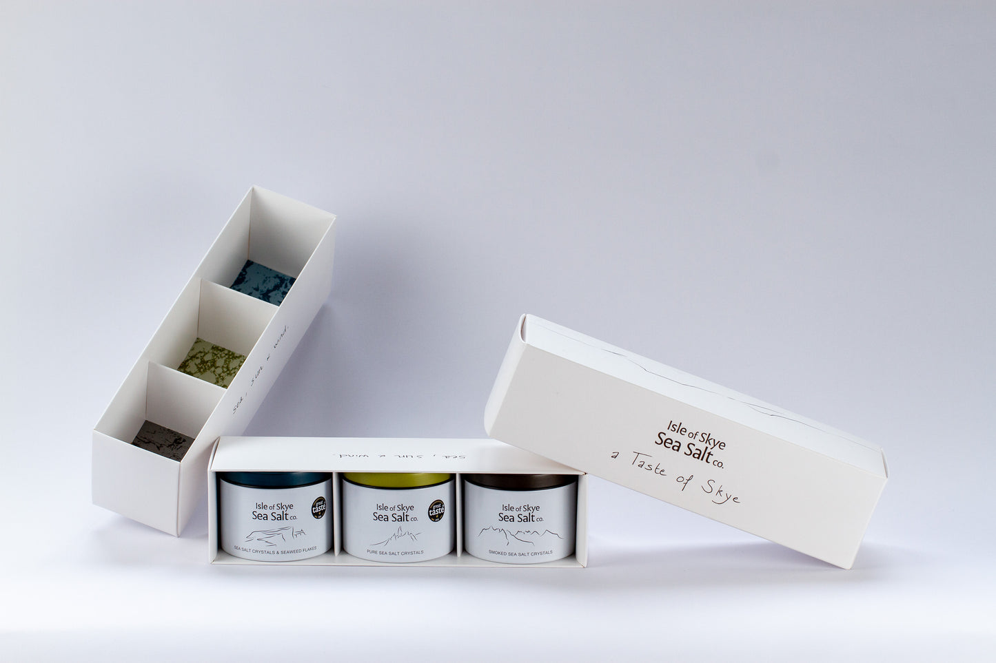 A Taste of Skye - Coffret cadeau 3 x 120 g de sels marins naturels et aromatisés