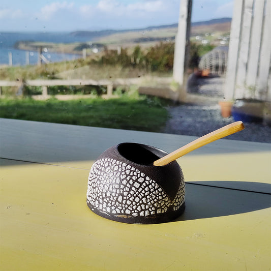 A Skye Sea Salt and Skio Pottery Salt Pig